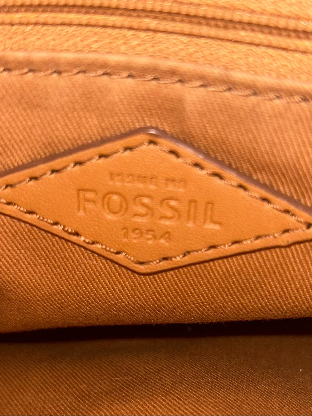 Fossil Crossbody with Tan Diamond Pattern - Picture 7 of 9
